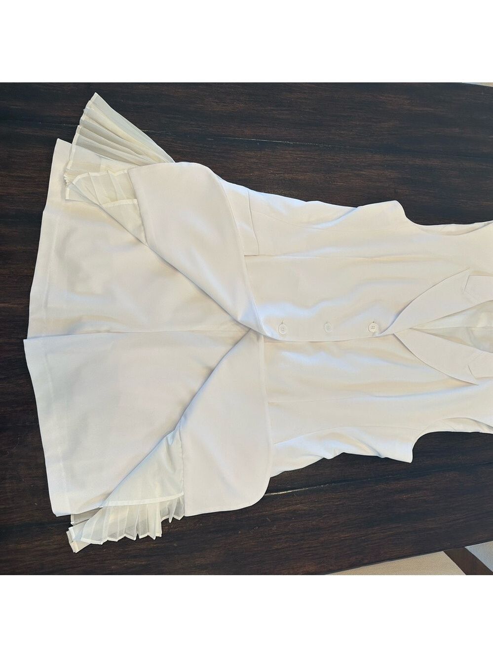 Halogen White Sleeveless Pleated Mini Dress - Picture 3 of 5